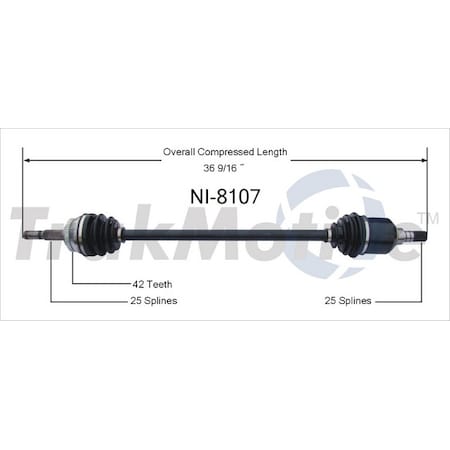 Surtrack Axle Cv Axle Shaft, Ni-8107 NI-8107